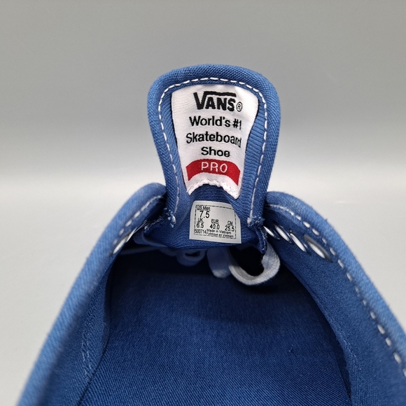 New Vans Authentic Pro Stv Navy Blue Classic White Red Men Size 7.5 = Women's 9 - Picture 8 of 11